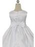 Kids Dream Big Girls White Pearl Trim Classic Pleated Communion Dress 8-14 - SophiasStyle.com